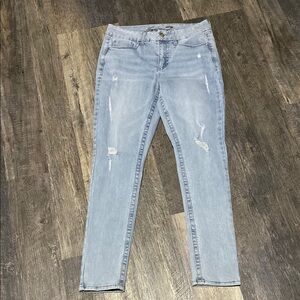 Seven7 Blue Skinny Jeans with Distressed Details